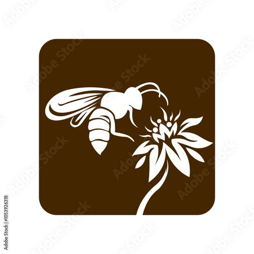 Bee icon logo design