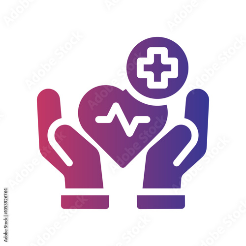 healthy heart flat gradient icon