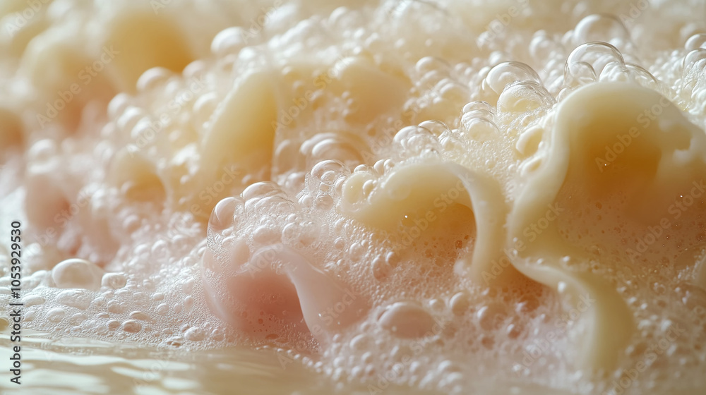 Soap closeup with bubbles and foam creating a dreamy and whimsical atmosphere Soap closeup with bubbles and foam creating a dreamy and whimsical atmosphere