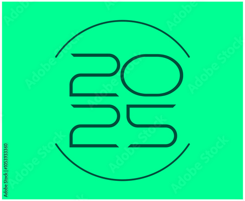 Free Download Happy New Year 2025 Design Green Number Vector Abstract Symbol Illustration - GFXLoad