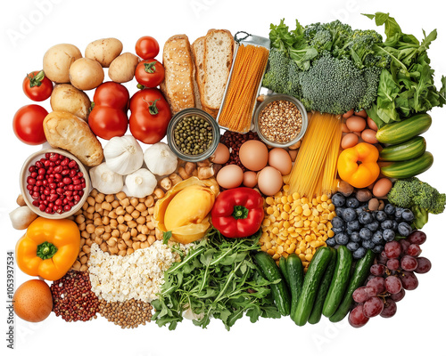 Fototapeta Naklejka Na Ścianę i Meble -  Colorful Assortment of Fresh Vegetables and Grains