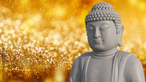 The buddha for religion or background concept 3d rendering.