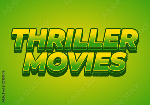 Thriller movies. Text effect in modern colors and 3D style