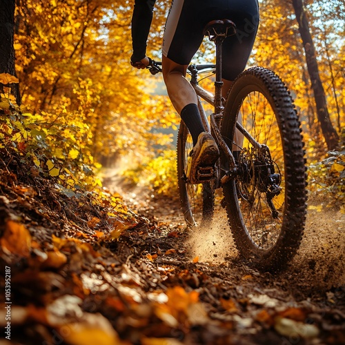 Wallpaper Mural Exploring autumn trails the thrill of mountain biking in nature's beauty Torontodigital.ca