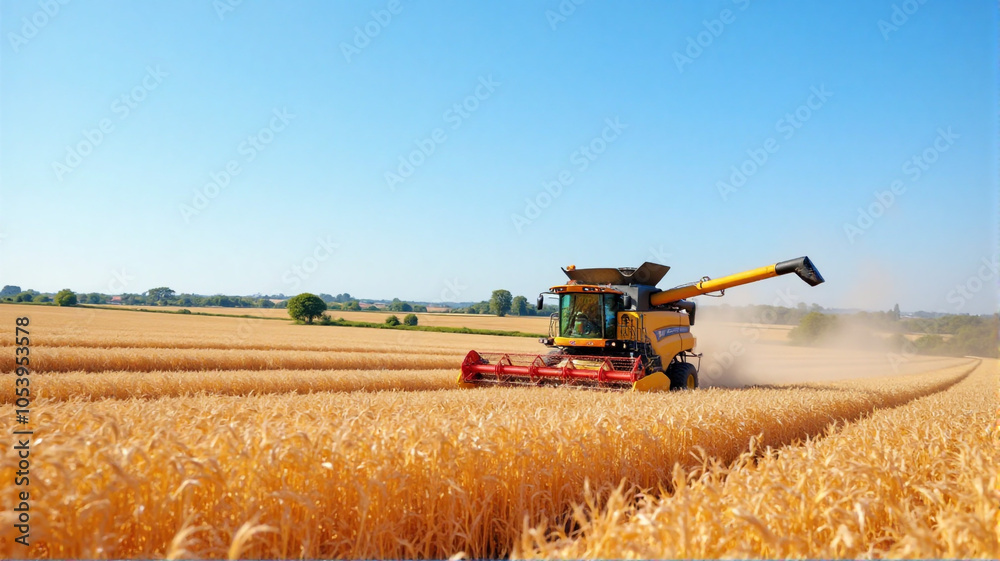 Fototapeta premium combine harvester working on a field