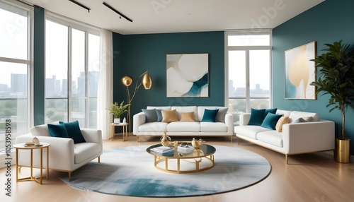 Photo interior modern design room 3d illustration