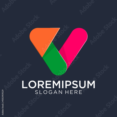 abstract logo design with full color 