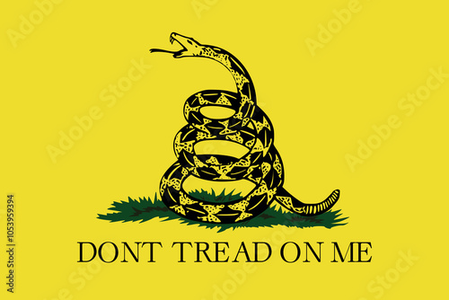 Normal shaped US historical insignia of GADSDEN FLAG