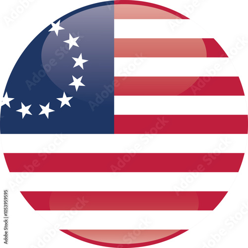 Sphere shaped US historical insignia of BETSY ROSS FLAG