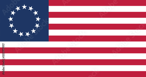 Normal shaped US historical insignia of BETSY ROSS FLAG