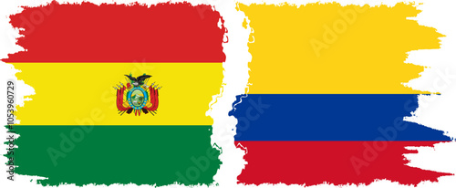 Colombia and Bolivia grunge flags connection, vector Free Download Colombia and Bolivia grunge flags connection, vector - GFXLoad