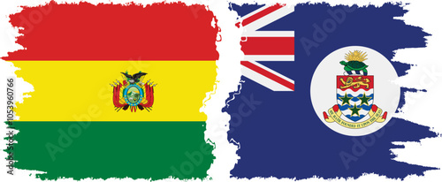 Free Download Cayman Islands and Bolivia grunge flags connection, vector - GFXLoad