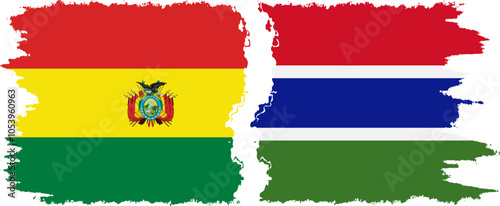 Gambia and Bolivia grunge flags connection, vector Free Download Gambia and Bolivia grunge flags connection, vector - GFXLoad