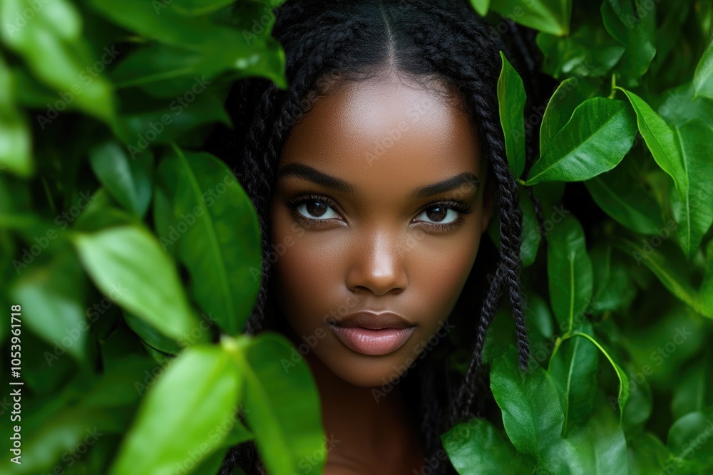 Close-Up of Beauty in a Lush, Rainy Backdrop Close-Up of Beauty in a Lush, Rainy Backdrop
