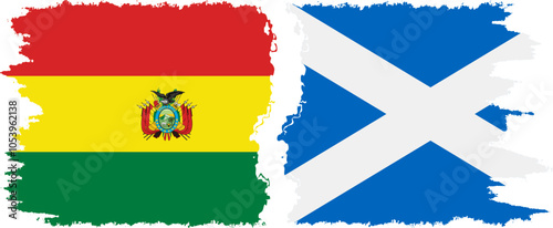 Free Download Scotland and Bolivia grunge flags connection, vector - GFXLoad