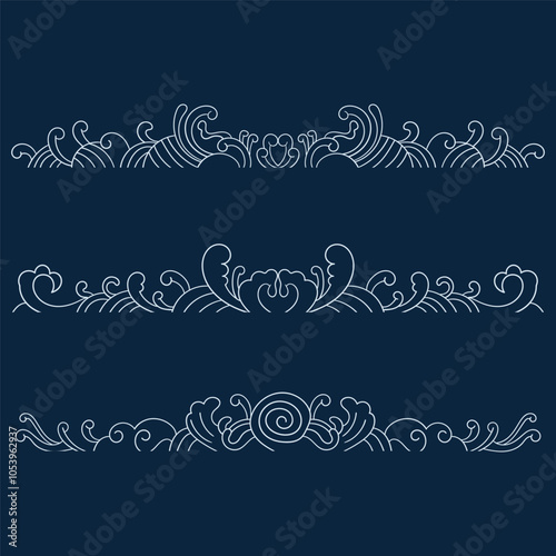 chinese wind classical tide pattern border
