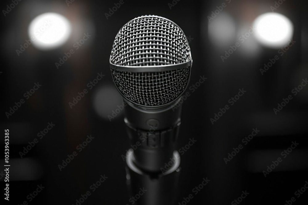A Close-Up of a Microphone with a Metal Grille A Close-Up of a Microphone with a Metal Grille