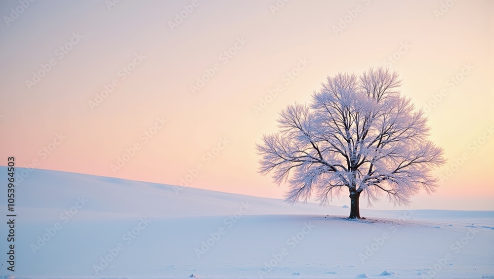 Solitary tree in a snowy landscape during sunset, serene nature scene, pastel colors, winter beauty. Generative, AI,
Solitary tree in a snowy landscape during sunset, serene nature scene, pastel colors, winter beauty. Generative, AI,