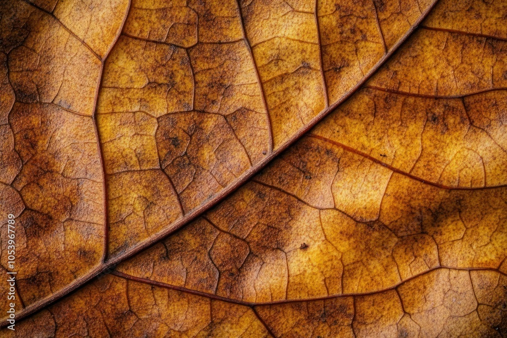 Obraz premium Intricate Patterns on Brown Leaves