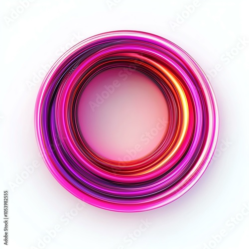 Colorful circular abstract design, white isolate background