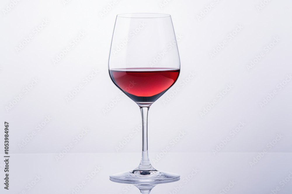 A sleek wine glass filled with red wine, set against a minimalistic background, showcasing elegance and sophistication. A sleek wine glass filled with red wine, set against a minimalistic background, showcasing elegance and sophistication.