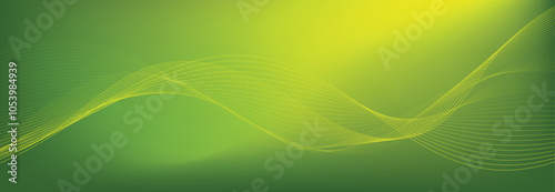 Abstract green gradient background with wavy lines. EPS10