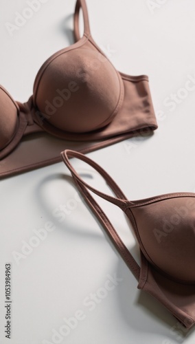 Close-up portrait of push-up lacy brassieres photo