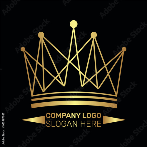 Company golden crown logo design templates