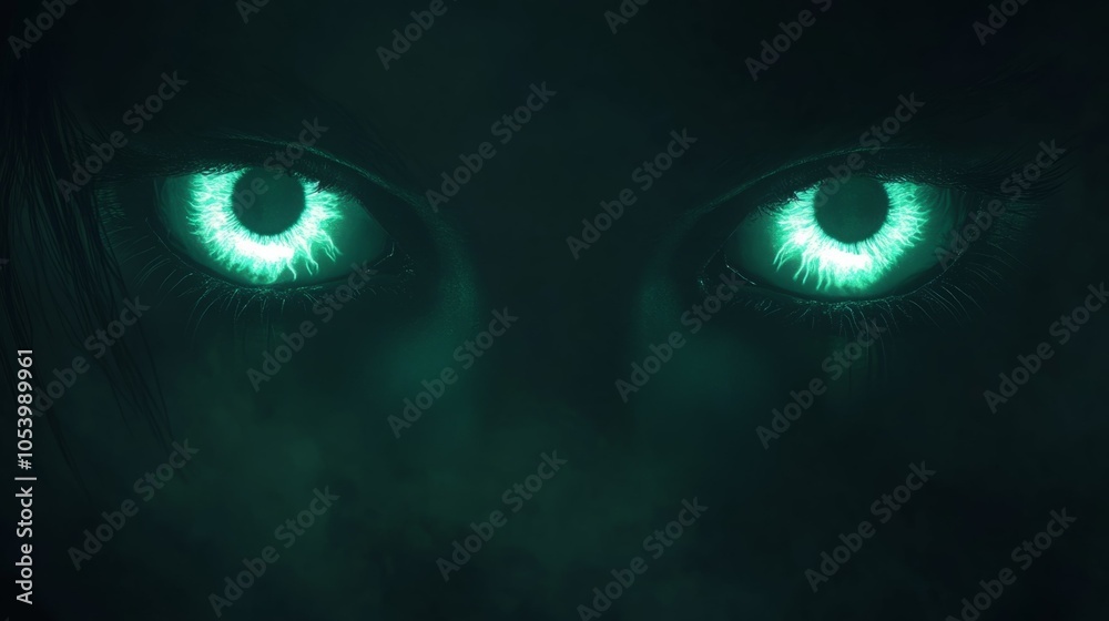 A pair of glowing blue eyes, technological machine learning A pair of glowing blue eyes, technological machine learning