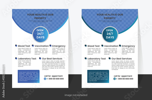 Medical Flyer Design Template. Poster, Brochure for Medical...