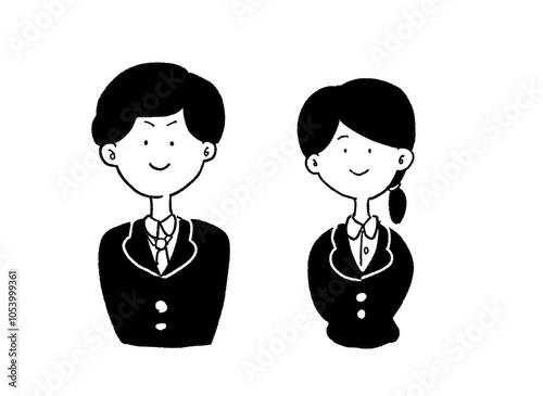 就活の学生のゆるい男女のイラスト1