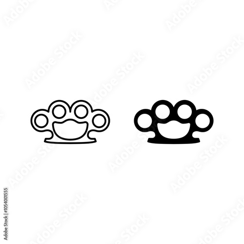 brass knuckle icon set. simple icon color editable
