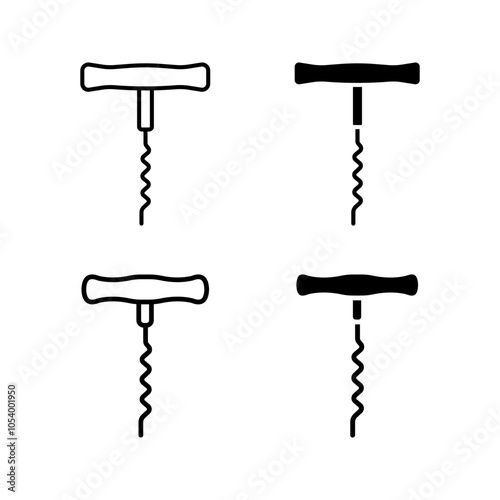 Corkscrew icon set. sign for mobile concept and web design color editable