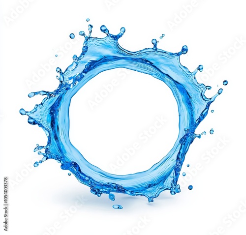 White background with round water gyre splashes photo