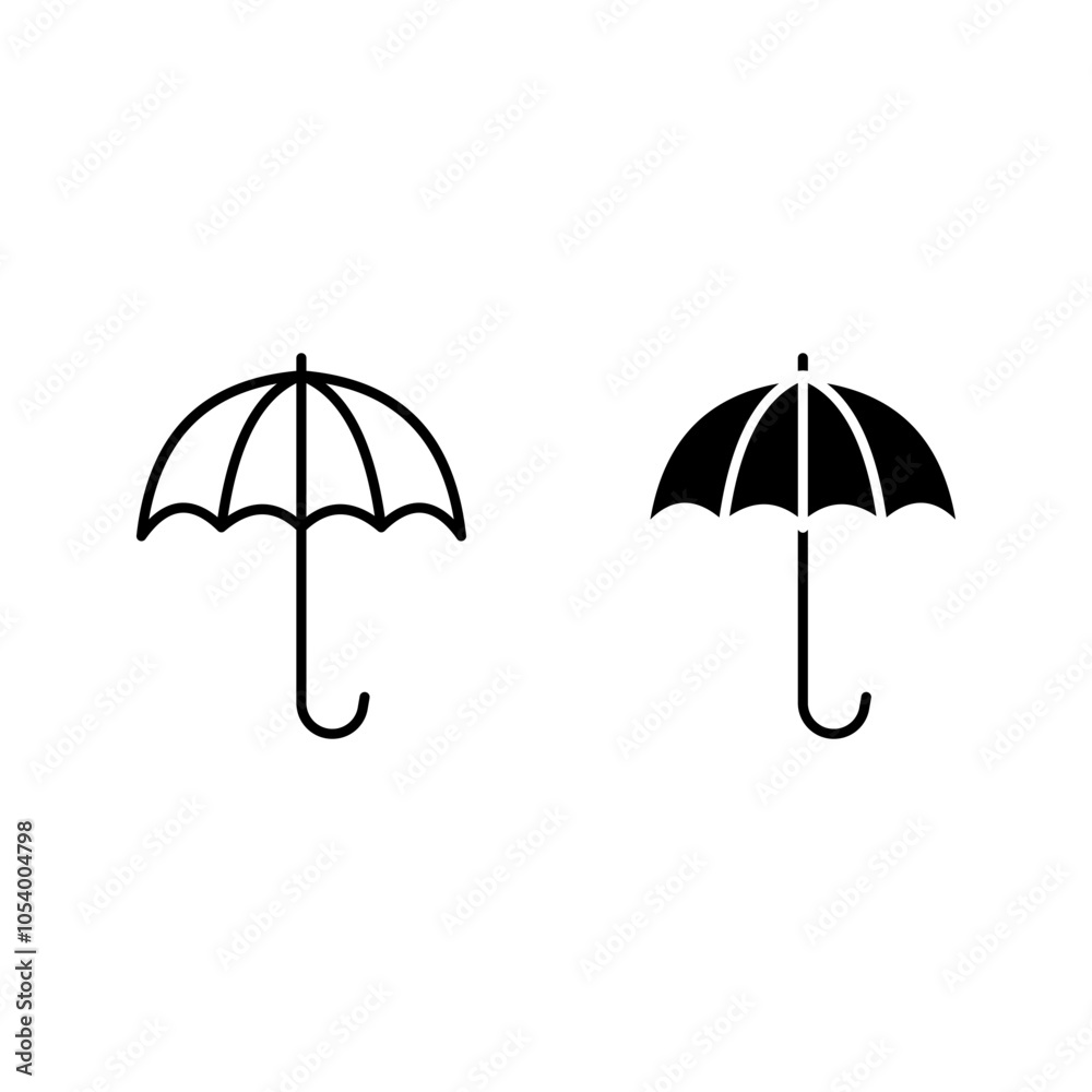 Umbrella icon set Protection sign. for mobile concept and web design color editable Umbrella icon set Protection sign. for mobile concept and web design color editable
