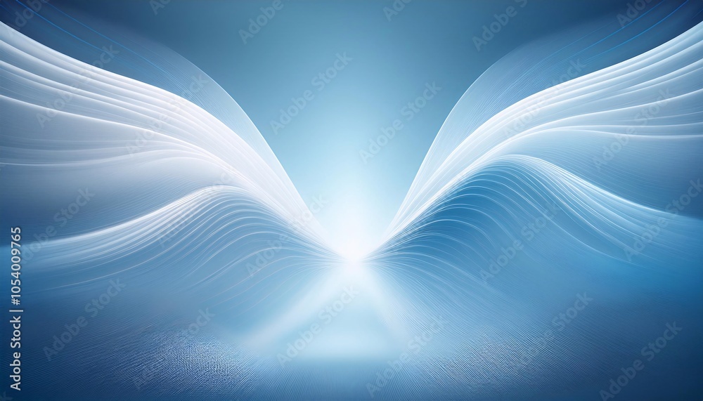 Obraz premium Background colored the while providing a calming reative gradient light blue hues beam wings shape