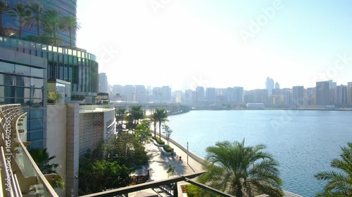 UAE, Abu-Dhabi, January 11, 2024: Buildings in district of Abu Dhabi Global Market ADGM is award-winning international financial center located on Al Maryah Island - capital of United Arab Emirates