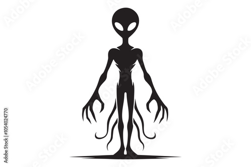 Alien Silhouette Icon for Creative Projects