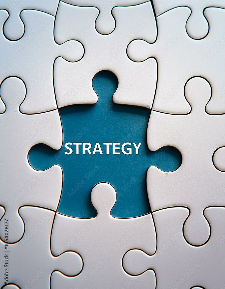 Fototapeta premium close-up Missing Puzzle Piece Highlighting Strategy teamwork Concept