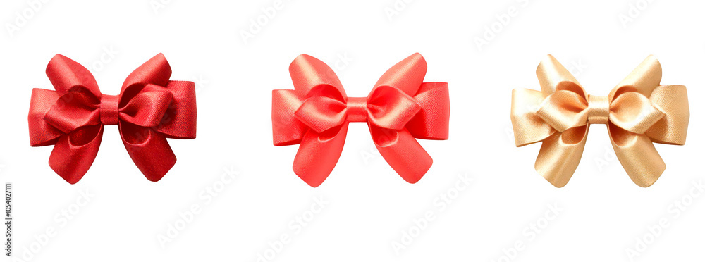 Set of Colorful bows isolate on transparent background, cutout, png Set of Colorful bows isolate on transparent background, cutout, png