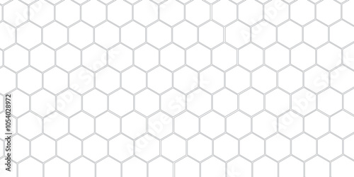 Vector geometric seamless texture symbol. Hexagon, bees hive cells pattern. Bee honey shapes. Abstract pattern with hexagonal white and gray technology line paper background.   Stylish grid texture. 