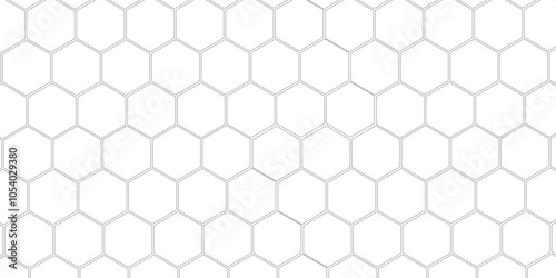 Vector geometric seamless texture symbol. Hexagon, bees hive cells pattern. Bee honey shapes. Abstract pattern with hexagonal white and gray technology line paper background.   Stylish grid texture. 