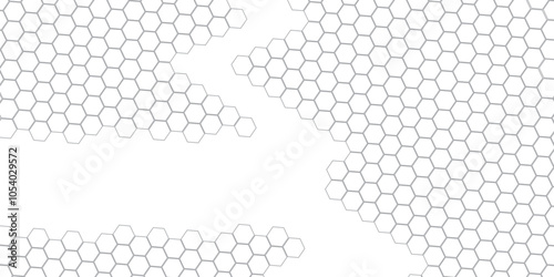 Vector geometric seamless texture symbol. Hexagon, bees hive cells pattern. Bee honey shapes. Abstract pattern with hexagonal white and gray technology line paper background.   Stylish grid texture. 