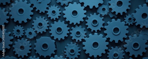 Wallpaper Mural Corporate teamwork concept, gears interlocking with people, 3D illustration Torontodigital.ca