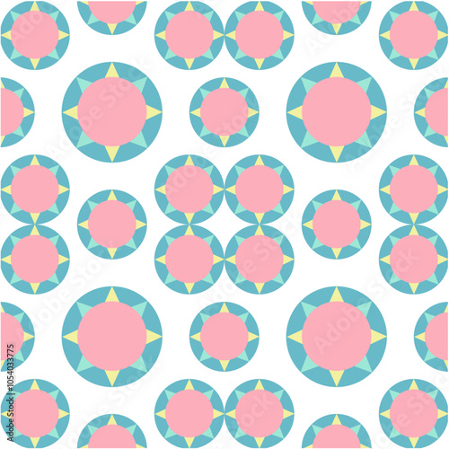 Sweet pastel geometrics pattern for fabric and seamless background..eps