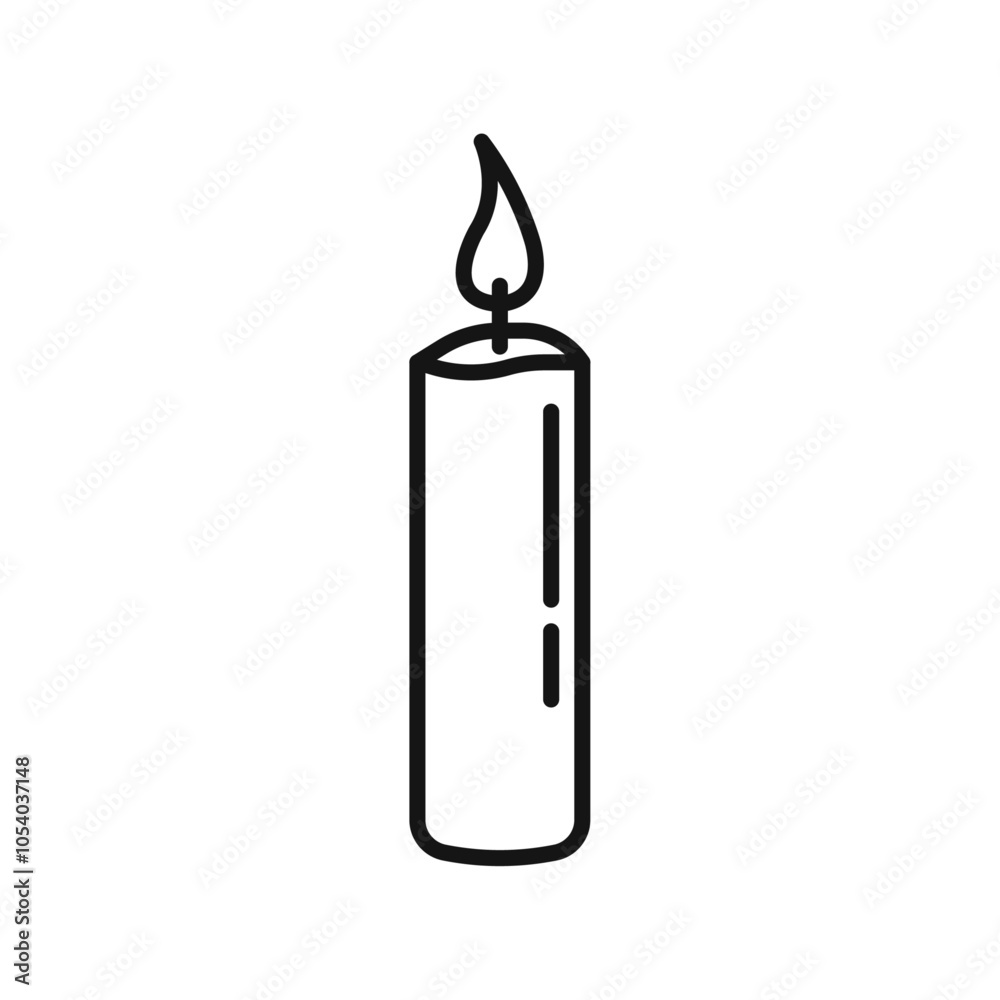 Candle icon outline collection or set in black and white Candle icon outline collection or set in black and white