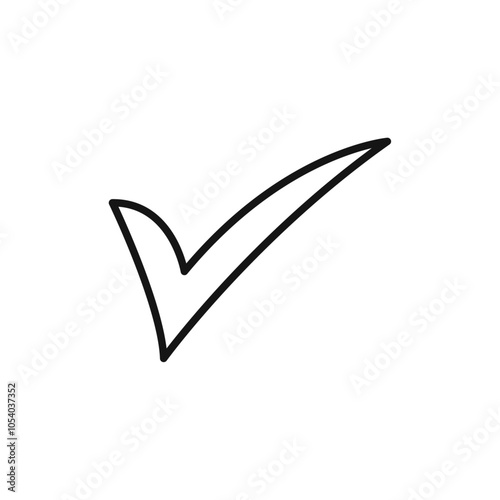 Checkmark icon outline collection or set in black and white