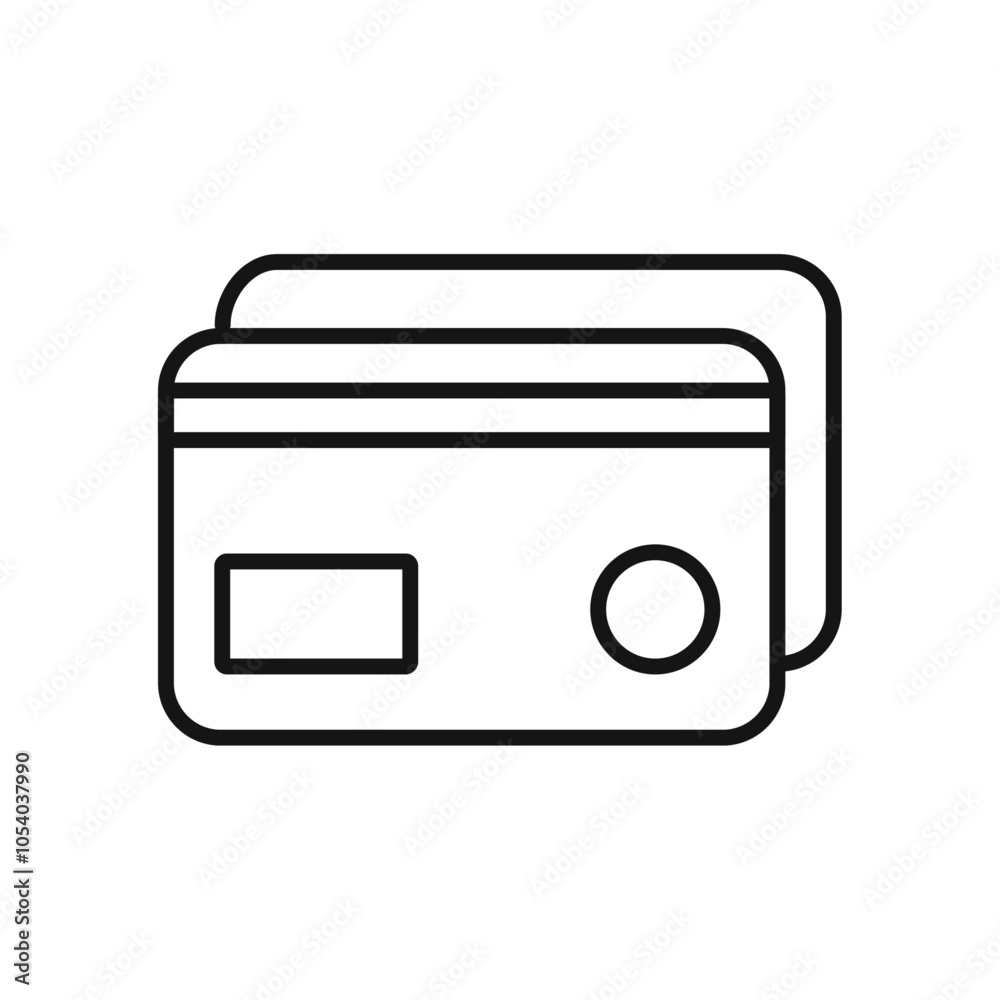 Credit card icon outline collection or set in black and white Credit card icon outline collection or set in black and white