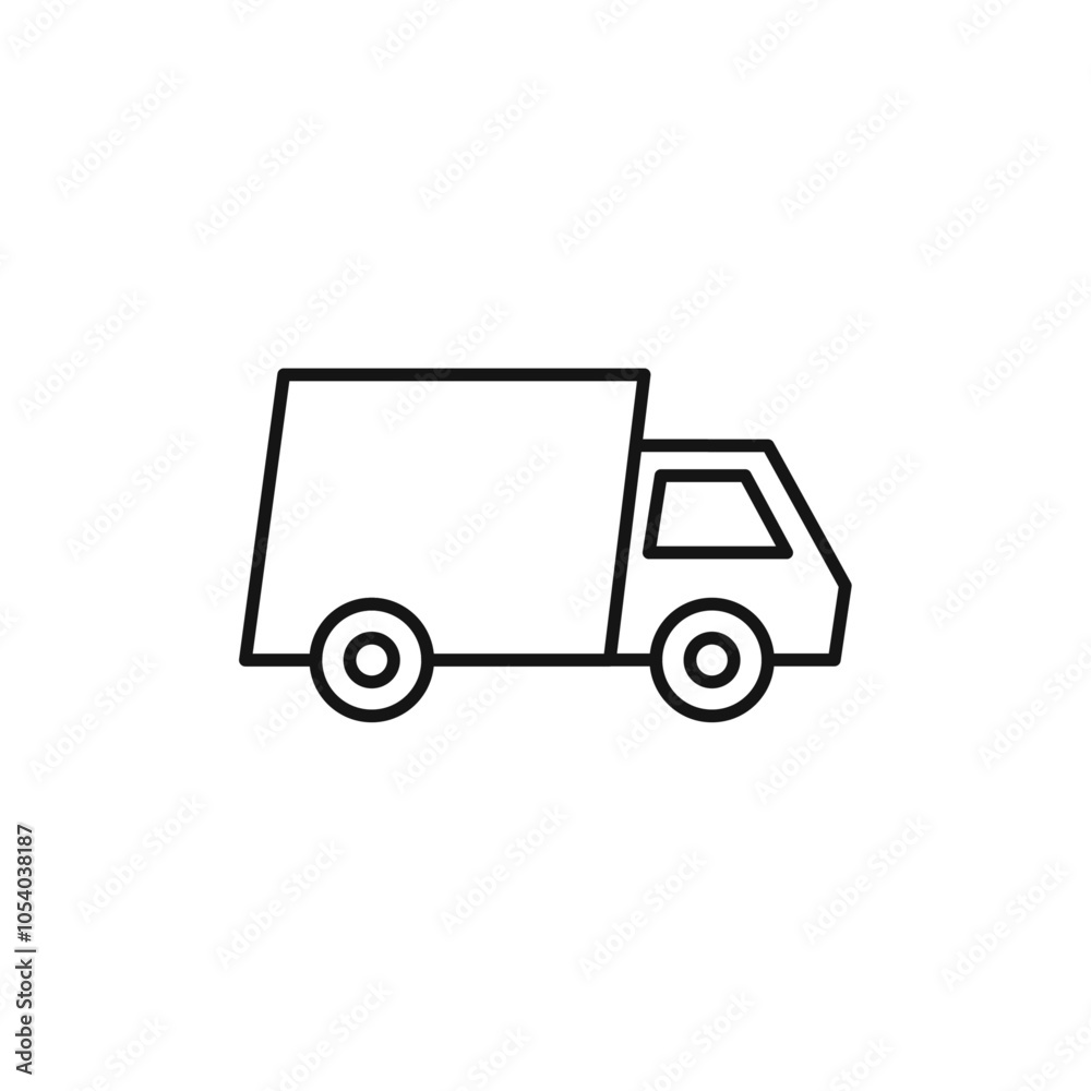 Delivery Van icon outline collection or set in black and white Delivery Van icon outline collection or set in black and white