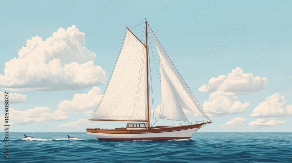 Fototapeta premium sailing boat on the sea